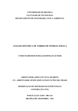 an&aacute;lise din&acirc;mica de torres de energia e&oacute;lica