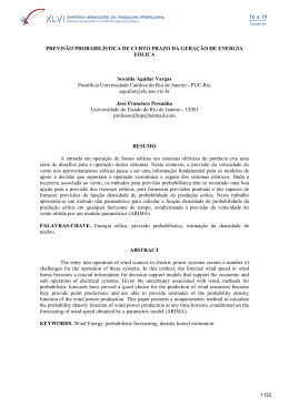 Previsão probabilística de curto prazo da geração de energia eólica