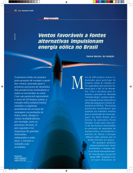 Ventos favor&aacute;veis a fontes alternativas impulsionam energia e&oacute;lica