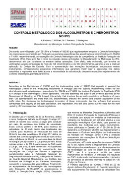 controlo metrológico dos alcoolímetros e cinemómetros no ipq