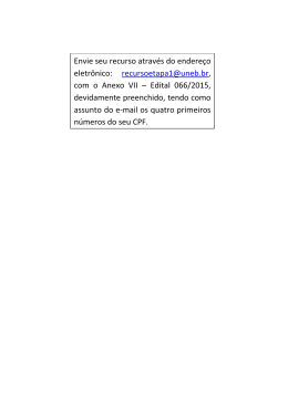 Envie seu recurso atrav&eacute;s do endere&ccedil;o eletr&ocirc;nico