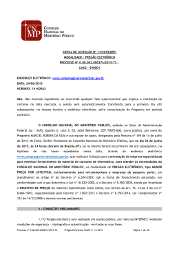 Edital de Licita&ccedil;&atilde;o - Conselho Nacional do Minist&eacute;rio P&uacute;blico