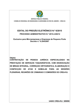 EDITAL DO PREGÃO ELETRÔNICO N.º 6/2015 - Crea-RJ
