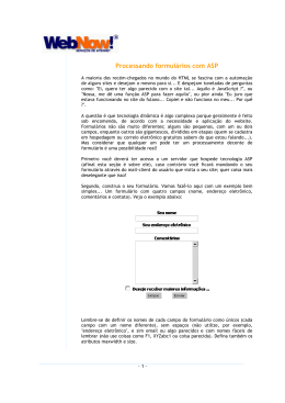 Processando formul&aacute;rios com ASP