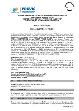 Preg&atilde;o Eletr&ocirc;nico n&ordm; 04/2014 - Minist&eacute;rio da Previd&ecirc;ncia Social