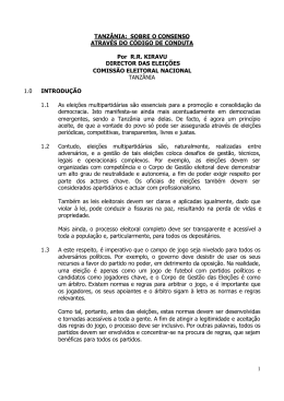 1 TANZ&Acirc;NIA: SOBRE O CONSENSO ATRAV&Eacute;S DO C&Oacute;DIGO DE