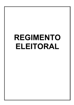 Regimento Eleitoral do SINDFAZENDA