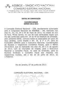 f H ASSIBGE -- SlNDlCIO 1x1 ÇOMISSÃO ELEiTORAL NAcioNAl.