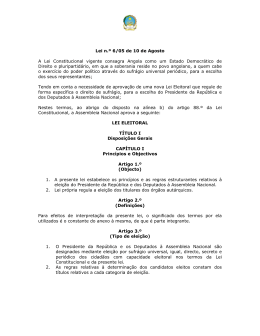 Angola Electoral Law 6 2005 - Financial Disclosure Law Library