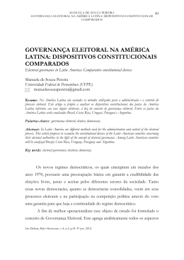 GOVERNAN&Ccedil;A ELEITORAL NA AM&Eacute;RICA LATINA: DISPOSITIVOS