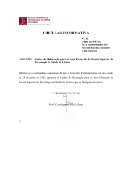 Circular Informativa N.&ordm; 32/2015 - Escola Superior de Tecnologia da
