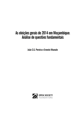 As elei&ccedil;&otilde;es gerais de 2014 em Mo&ccedil;ambique: An&aacute;lise de