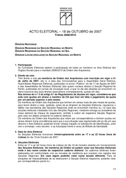 ACTO ELEITORAL &ndash; 18 de OUTUBRO de 2007