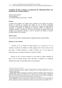 A Hist&oacute;ria do Voto no Brasil: O profissional de Marketing
