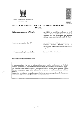 PAGINA DE COBERTURA E O PLANO DE TRABALHO