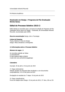 Edital do Processo Seletivo 2015-2