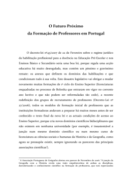 O Futuro Próximo da Formação de Professores em Portugal