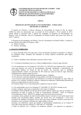 Edital do Mestrado - PPGH - Programa de P&oacute;s