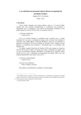 A co-refer&ecirc;ncia nos pronomes objecto directo