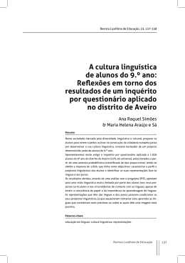 A cultura linguística de alunos do 9.º ano