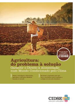Agricultura: do problema &agrave; solu&ccedil;&atilde;o