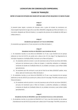 Plano de Transi&ccedil;&atilde;o