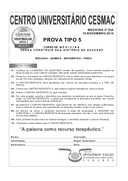 Provas do 2&ordm; dia - Tipo 5 - Centro Universit&aacute;rio Cesmac