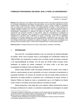 1 FORMA&Ccedil;&Atilde;O PROFISSIONAL EM SA&Uacute;DE
