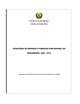 estrat&eacute;gia de emprego e forma&ccedil;&atilde;o profissional em mo&ccedil;ambique