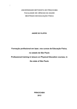 Forma&ccedil;&atilde;o profissional em lazer, nos cursos de Educa&ccedil;&atilde;o F&iacute;sica, no
