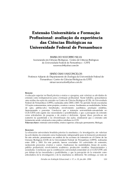 Extensão Universitária e Formação Profissional: avaliação da