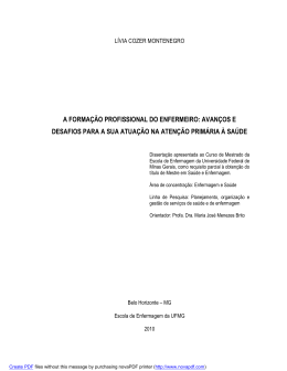 a forma&ccedil;&atilde;o profissional do enfermeiro