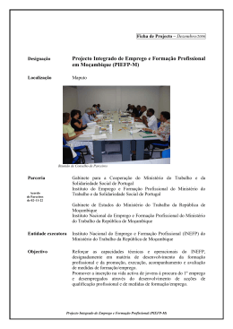 Projecto Integrado de Emprego e Forma&ccedil;&atilde;o Profissional em