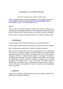 Os Desafios na Forma&ccedil;&atilde;o Profissional