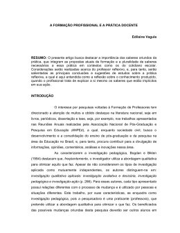 A FORMA&Ccedil;&Atilde;O PROFISSIONAL E A PR&Aacute;TICA
