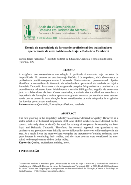 Estudo da necessidade de forma&ccedil;&atilde;o profissional dos