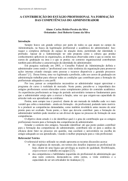 a contribui&ccedil;&atilde;o do est&aacute;gio profissional na forma&ccedil;&atilde;o das - PUC-Rio