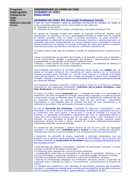 Programa APRENDIZAGEM AO LONGO DA VIDA