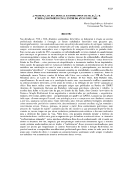 A PRESEN&Ccedil;A DA PSICOLOGIA EM PROCESSOS DE SELE&Ccedil;&Atilde;O E