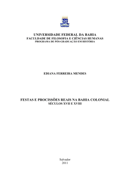Festas e Prociss&otilde;es Reais na Bahia Colonial - PPGH