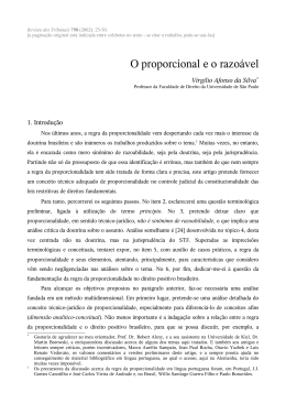 O proporcional e o razo&aacute;vel