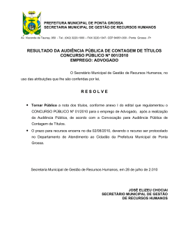 Resultado da AUDI&Ecirc;NCIA P&Uacute;BLICA DE CONTAGEM DE T&Iacute;TULOS