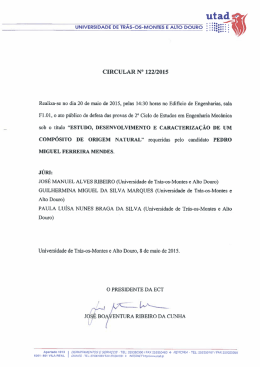 Defesa de provas do 2&ordm; Ciclo de Pedro Miguel Ferreira Mendes