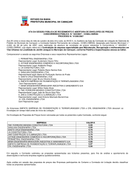 ESTADO DA BAHIA PREFEITURA MUNICIPAL DE CAMA&Ccedil;ARI