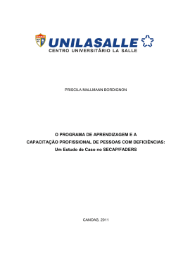 Um Estudo de Caso no SECAP/FADERS