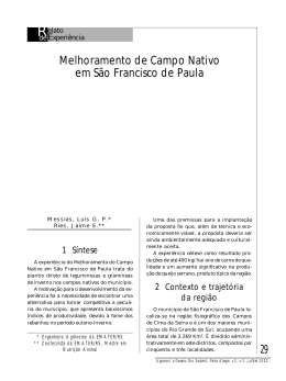 29 Melhoramento de Campo Nativo em S&atilde;o Francisco de Paula