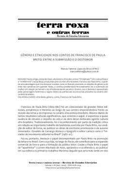 g&ecirc;nero e etnicidade nos contos de francisco de paula brito