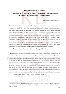 Viagem ao sert&atilde;o do Brasil: O relat&oacute;rio de Francisco de Paula