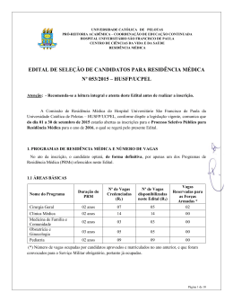EDITAL DE SELE&Ccedil;&Atilde;O DE CANDIDATOS PARA