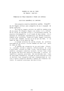 Padr&otilde;es de usos da terra em imagens orbitais Donzeli, P. L.